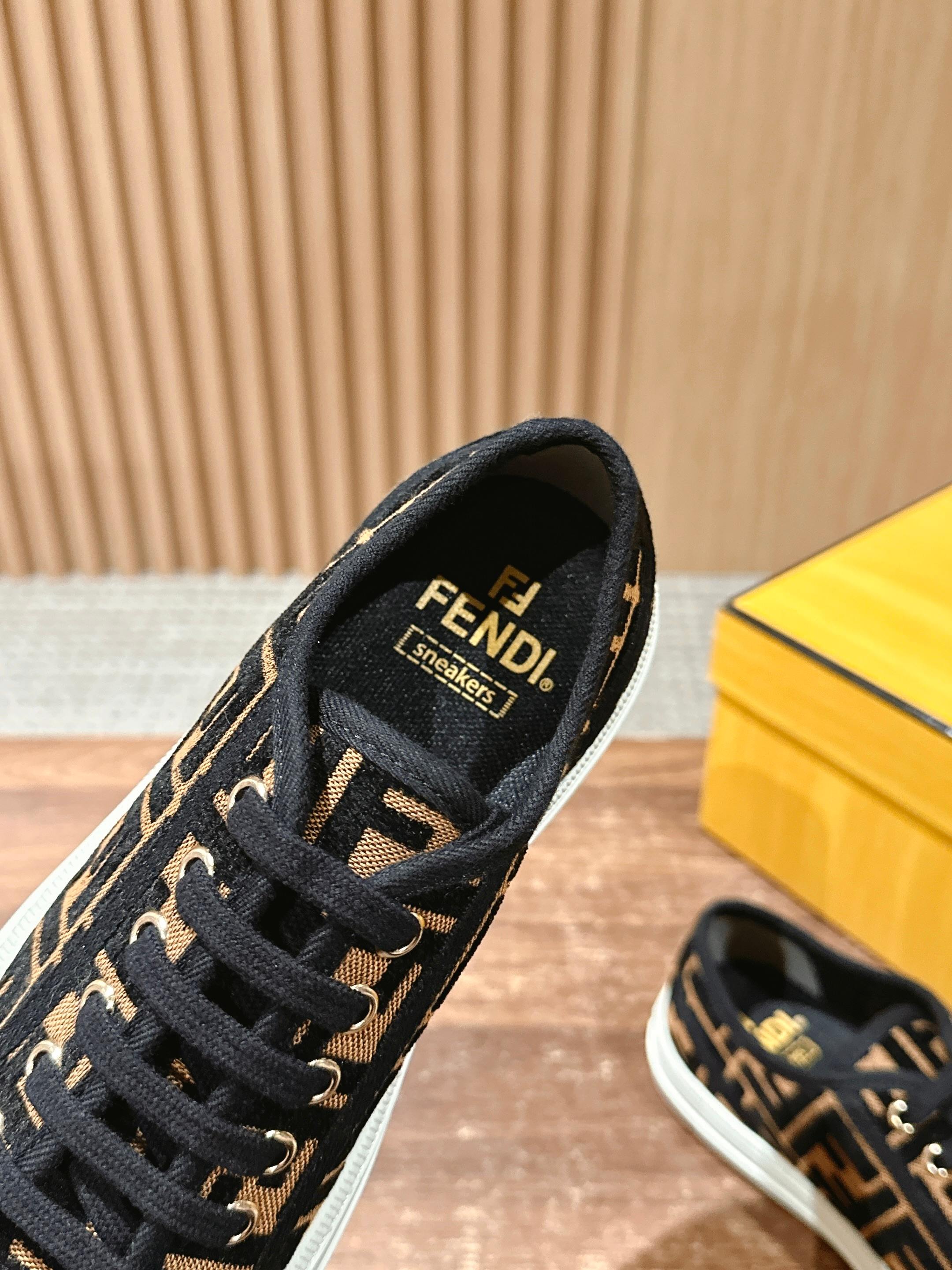 Fendi FF Canvas Sneakers Black