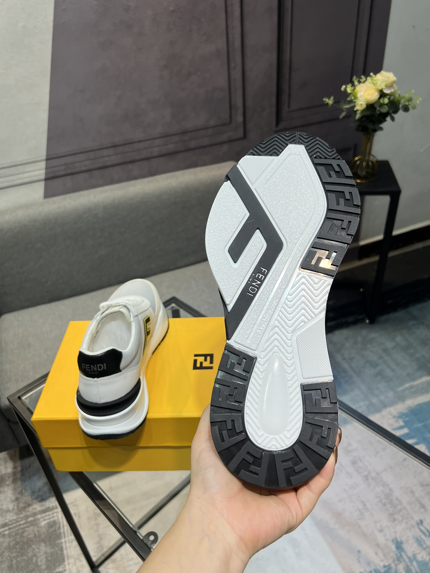 Fendi FF Logo Mesh Sneakers White