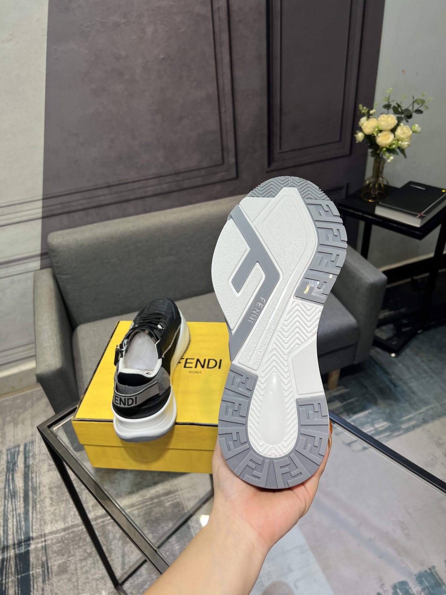 Fendi Flow Mesh Runner Sneakers Black