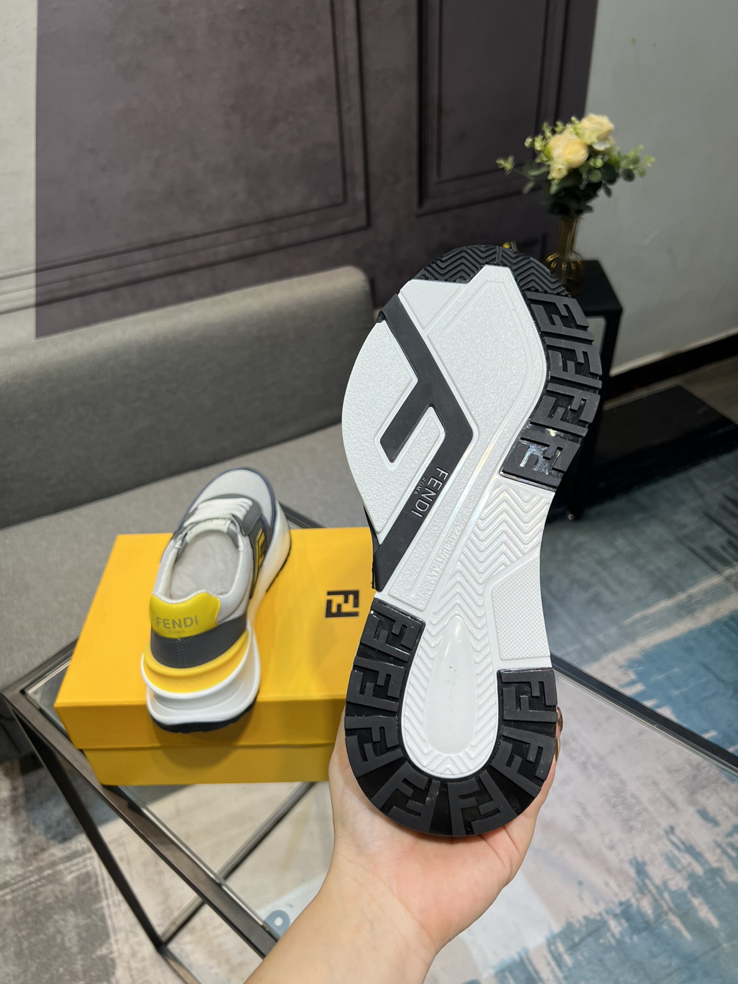 Fendi Mesh Runner Sneakers Grey