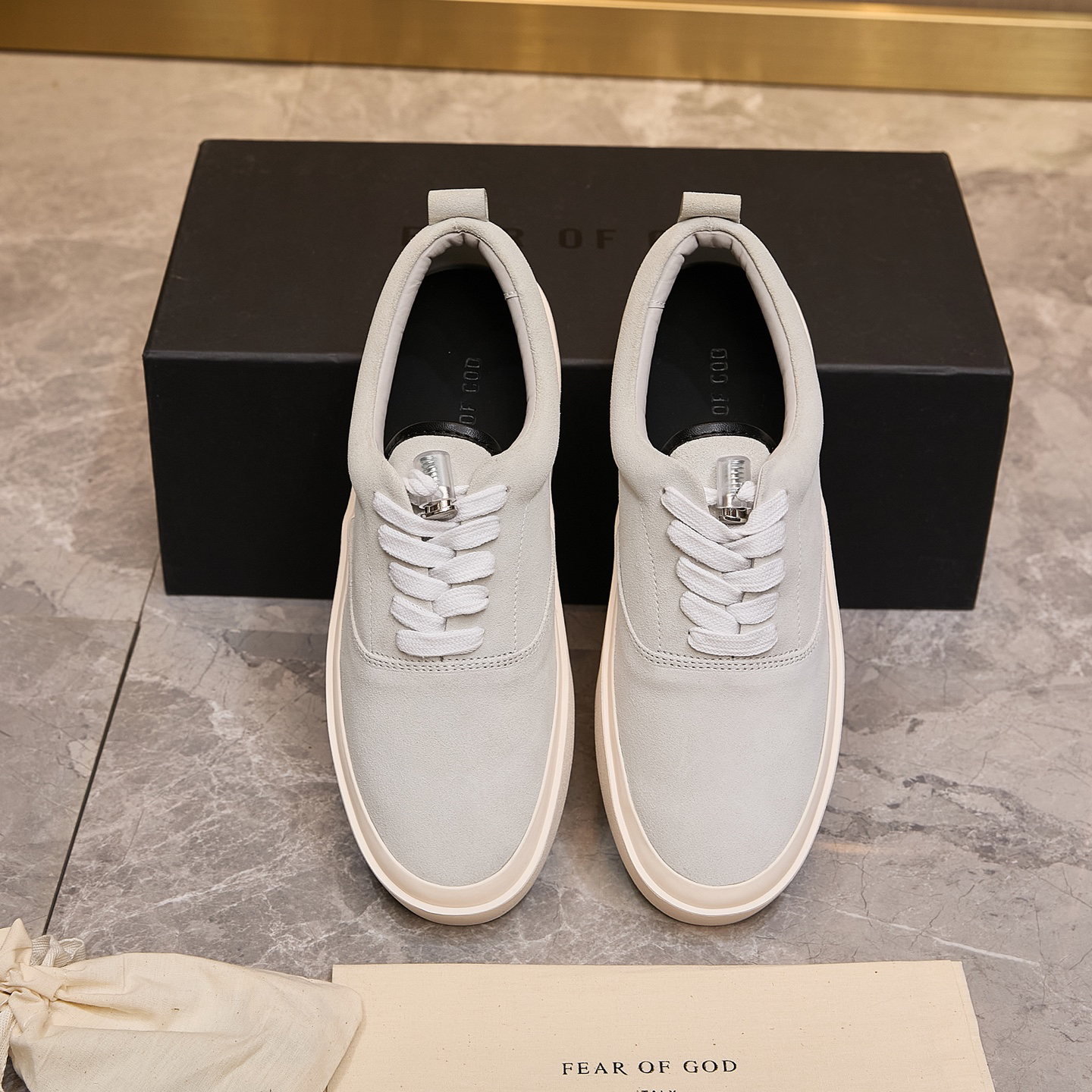 Fear of God FOG 101 Suede Skate Shoes Light Grey
