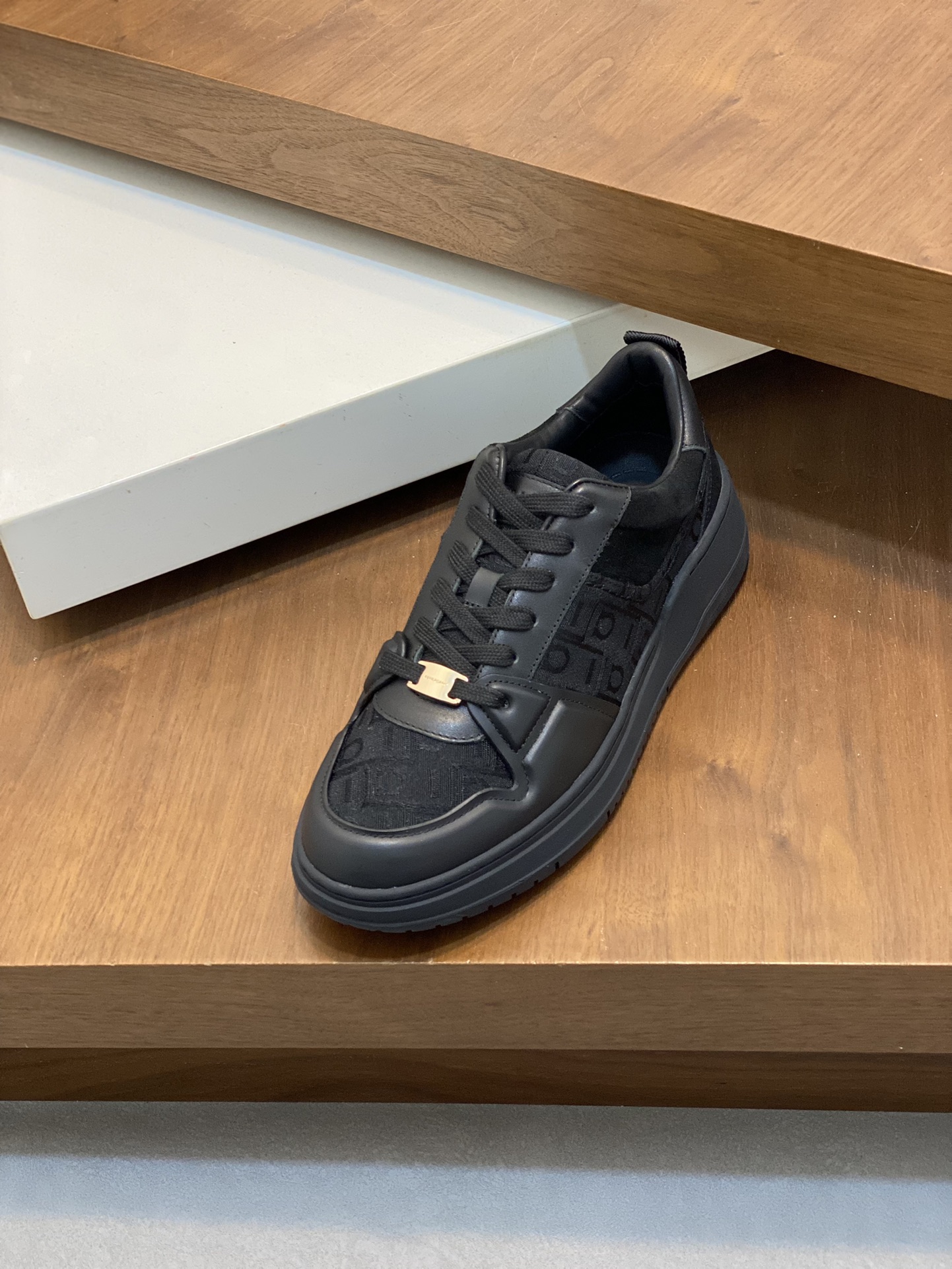 Ferragamo Napa Leather Sneakers Black