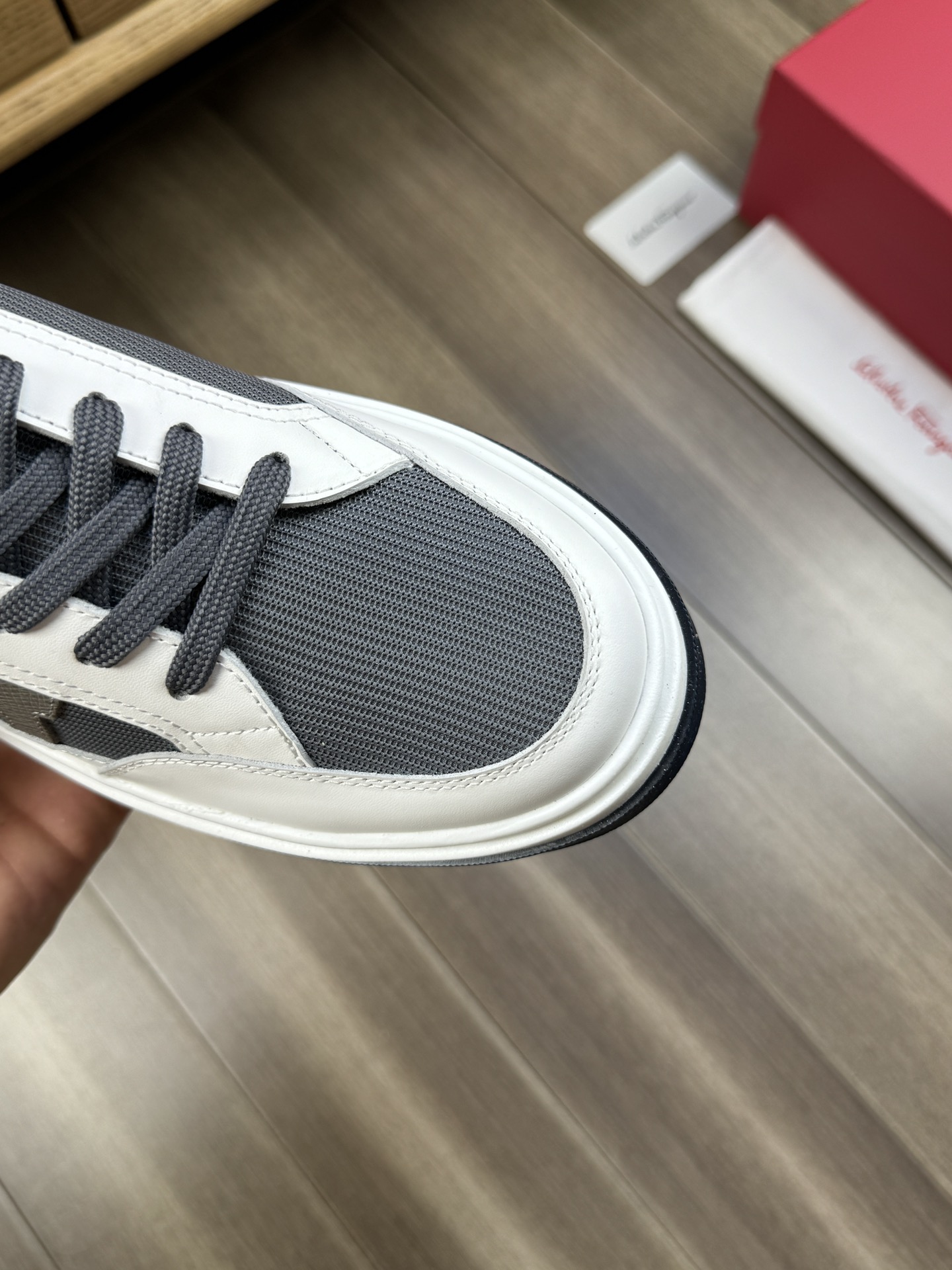 Ferragamo Logo Canvas Sneakers Grey