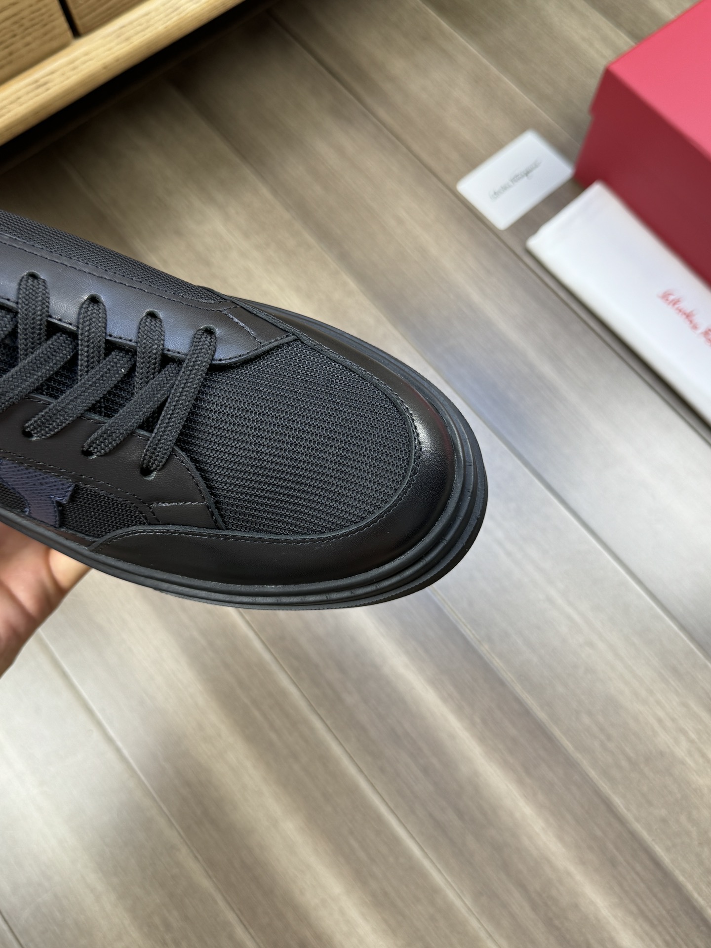 Ferragamo Logo Canvas Low-Top Sneakers Black