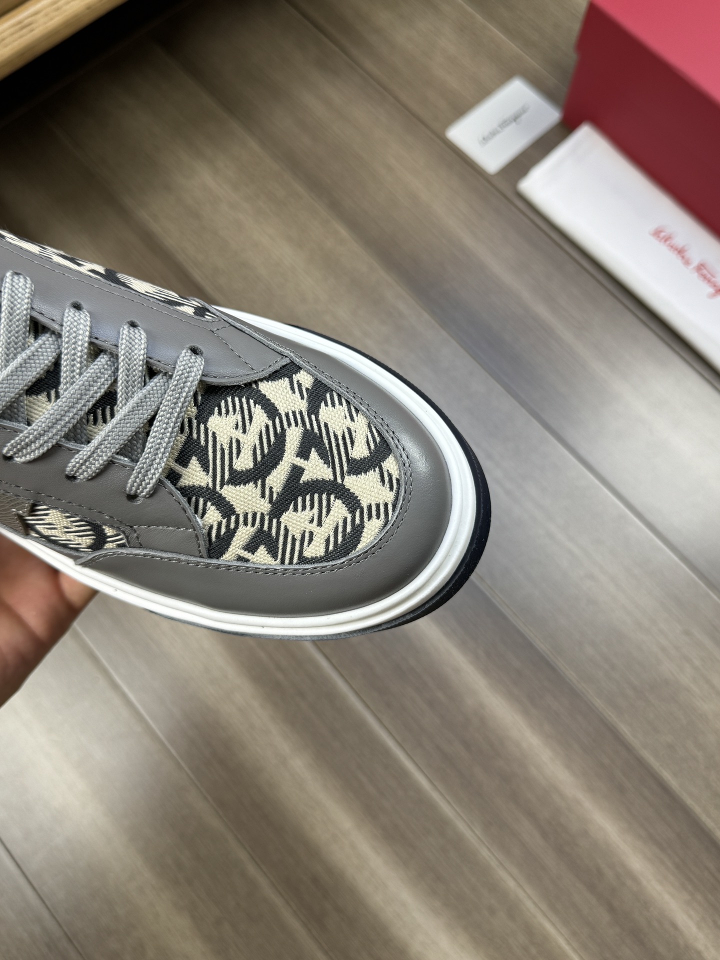 Ferragamo Gancini Canvas Sneakers Grey