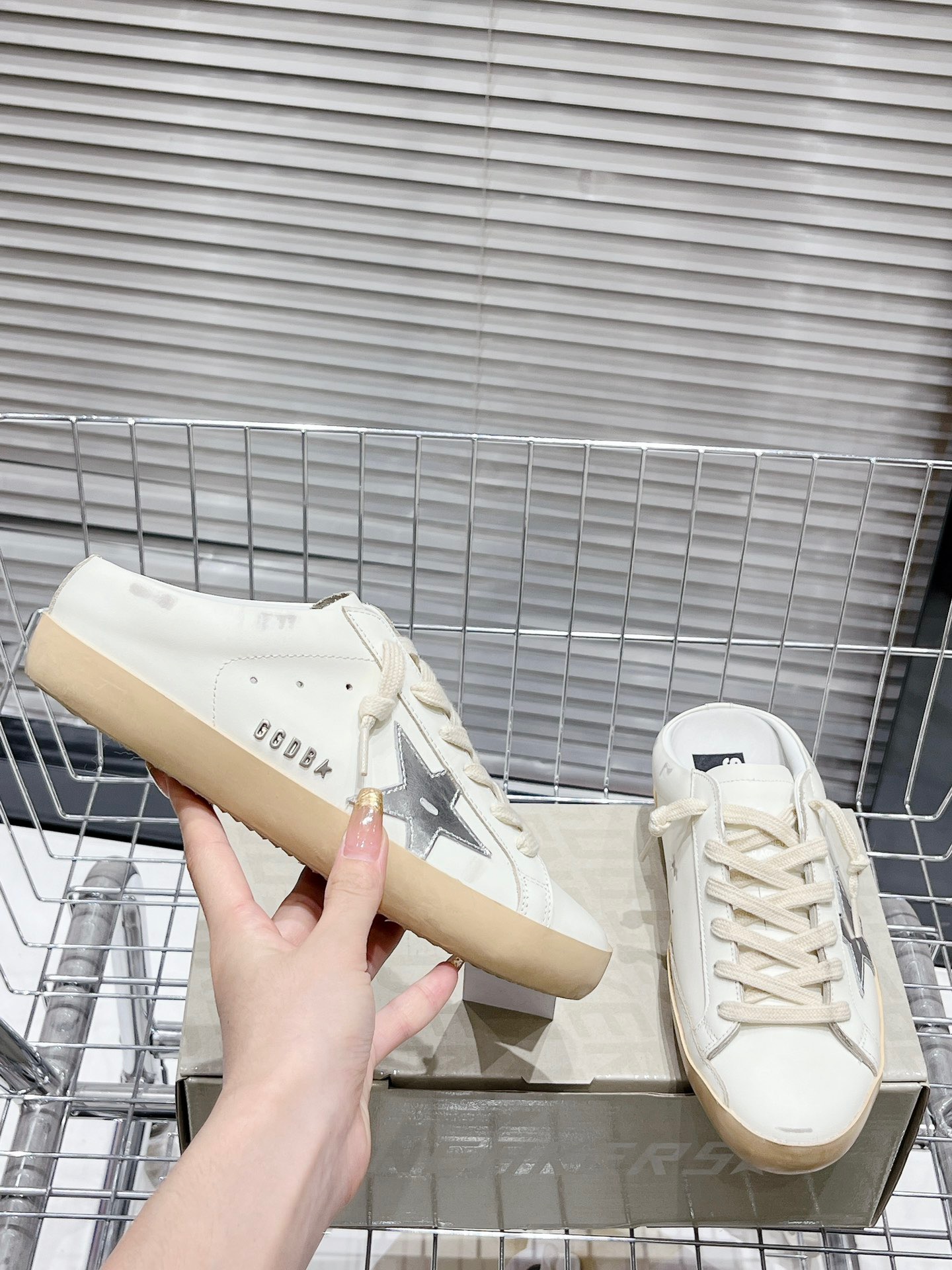 Golden Goose Superstar Sabot Sneakers White/Silver