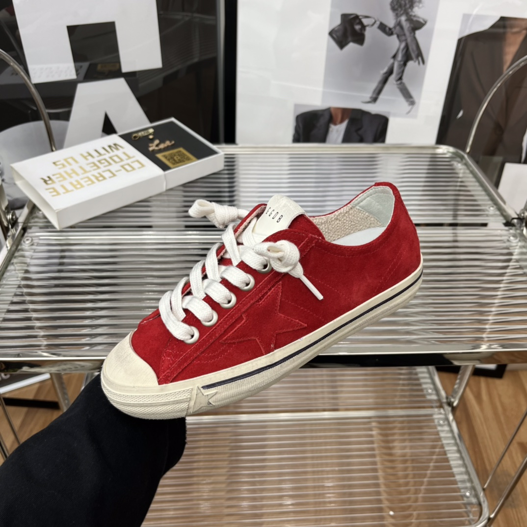 Golden Goose VSTAR2 Canvas Sneakers Velvet Red