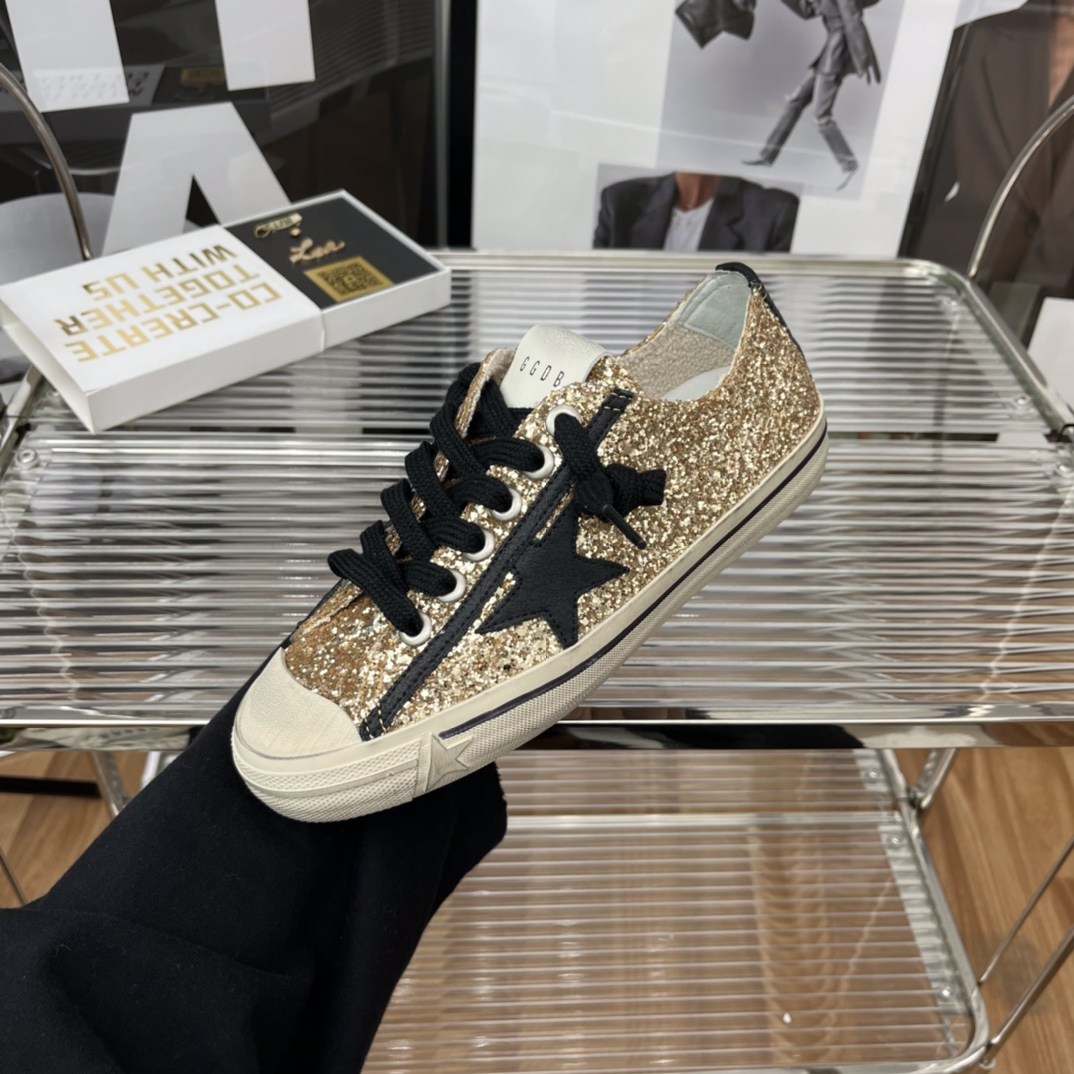 Golden Goose VSTAR2 Glitter Sneakers Gold