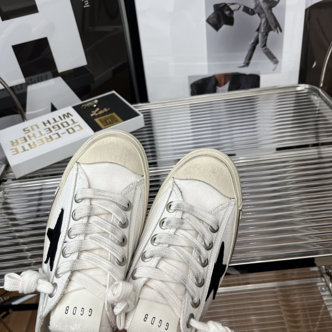 Golden Goose VSTAR2 Canvas Sneakers White/Black Star