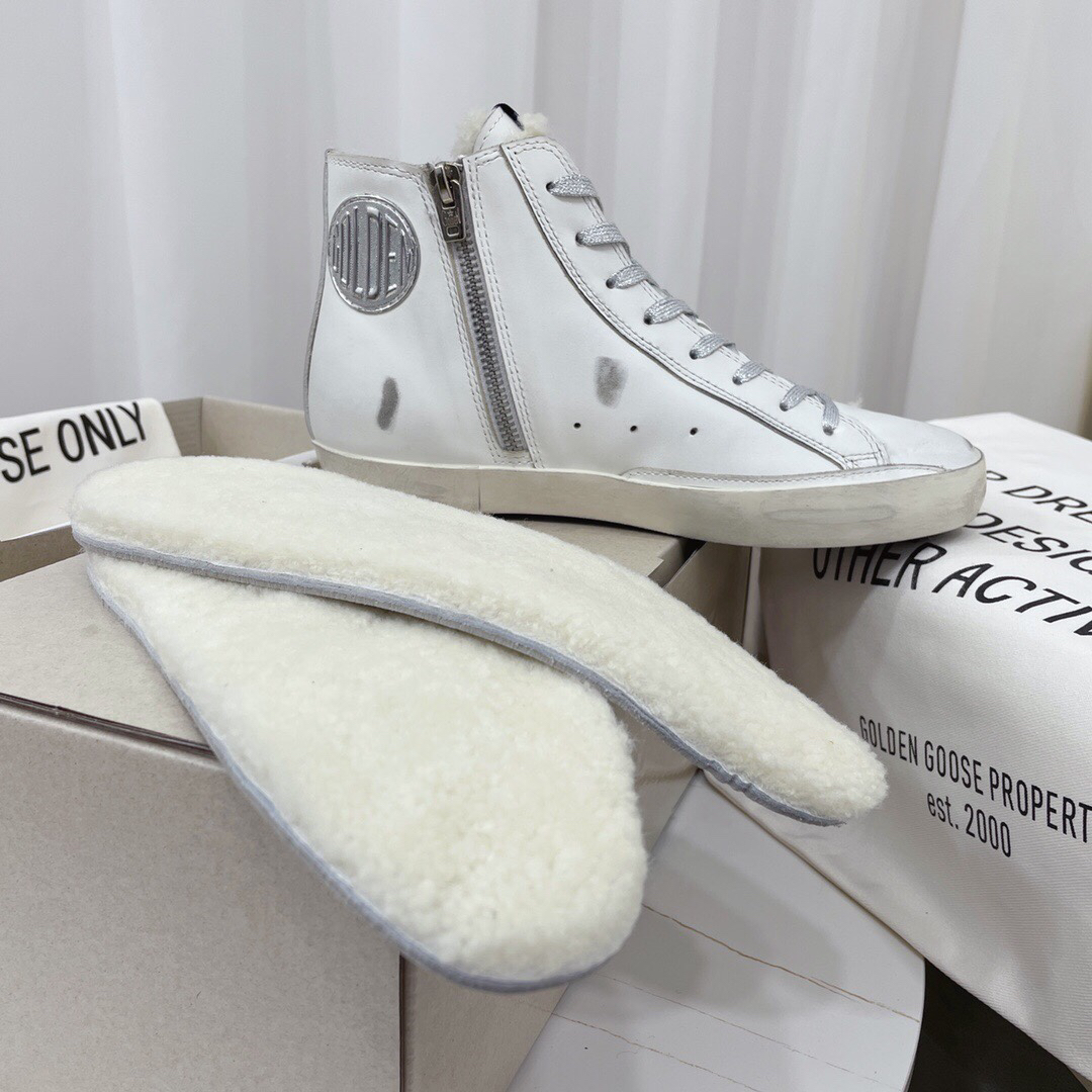Golden Goose Francy Sherpa High-Top Sneakers Purple