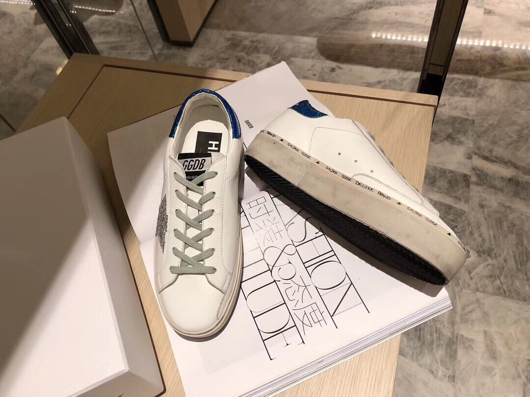 Golden Goose Hi Star Platform Sneakers Blue/Silver