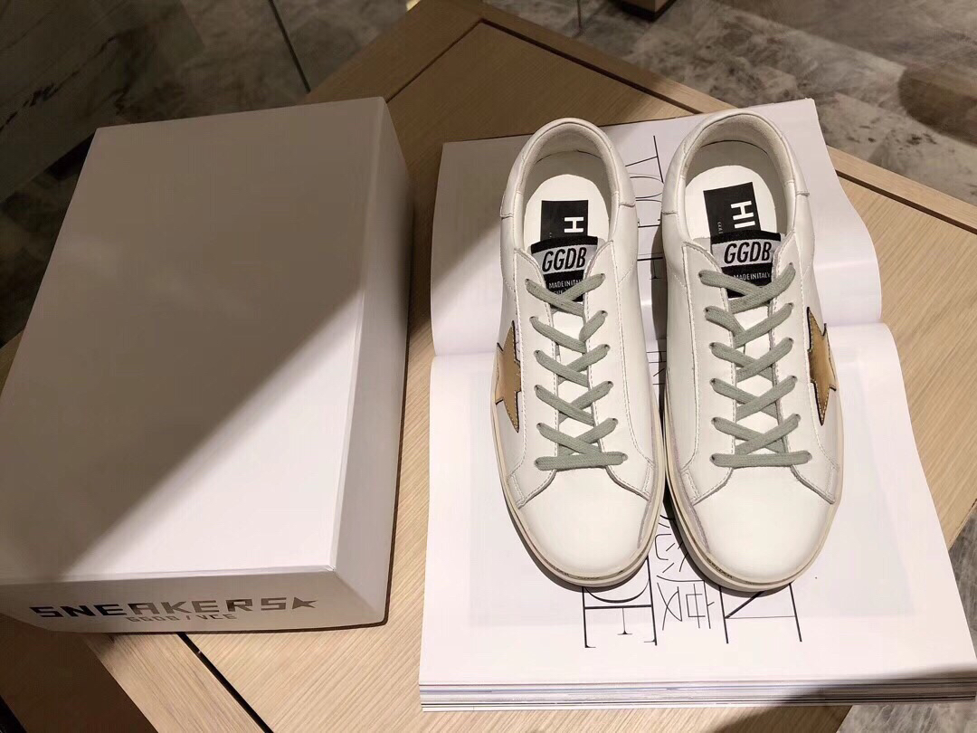 Golden Goose Hi Star Platform Sneakers White/Gold