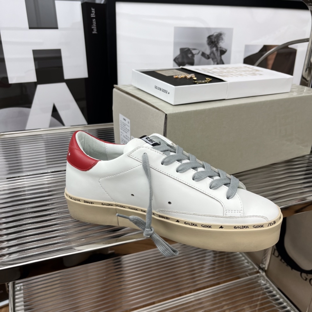 Golden Goose Hi Star Platform Sneakers White/Red
