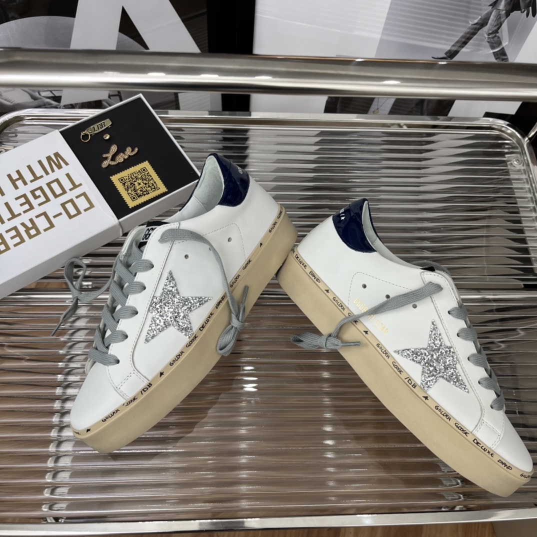 Golden Goose Hi Star Platform Sneakers White/Navy