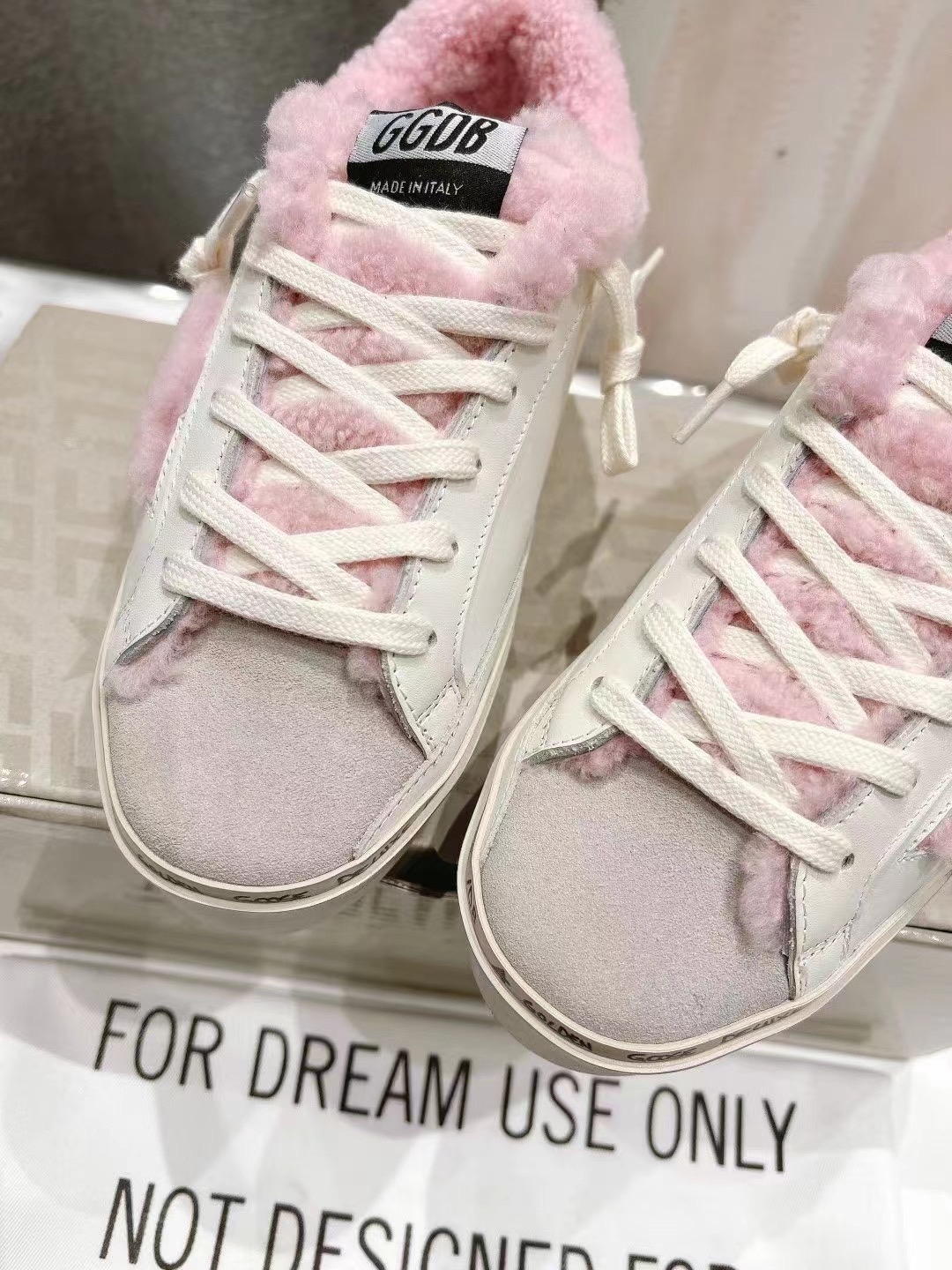 Golden Goose Hi Star Wool Lined Sneakers Pink
