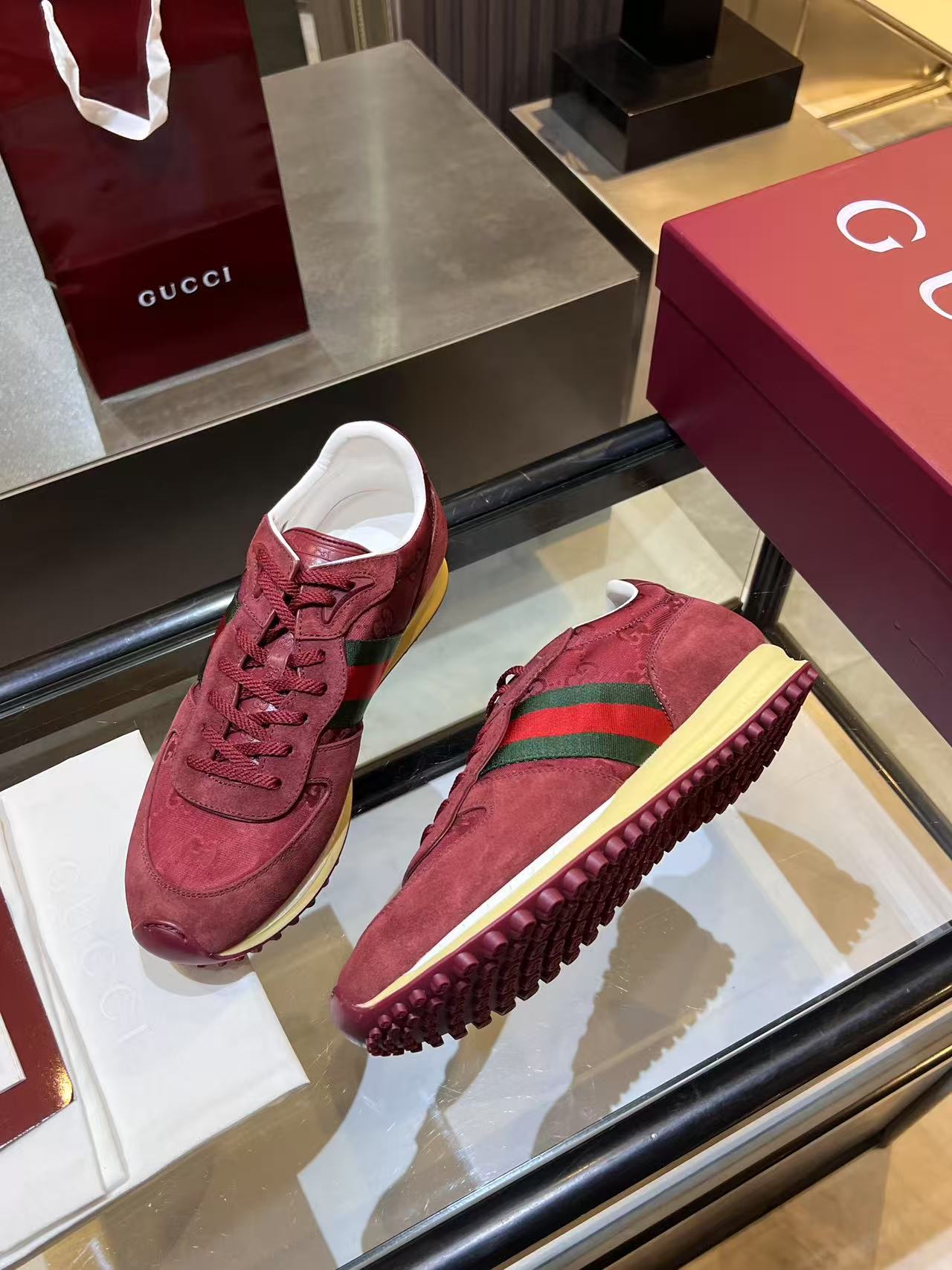 Gucci Re-Motion Platform Sneaker Burgundy