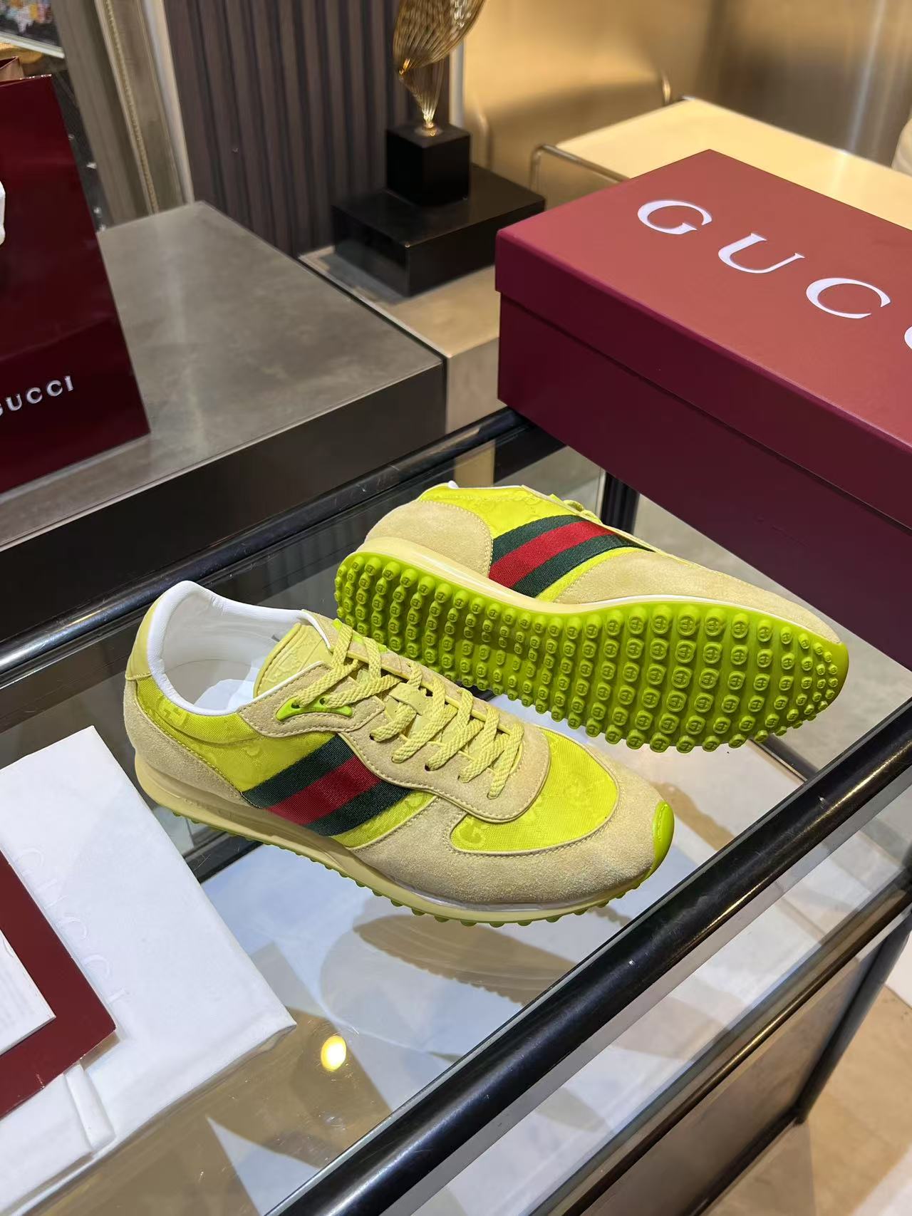 Gucci Re-Motion Platform Sneakers Lime