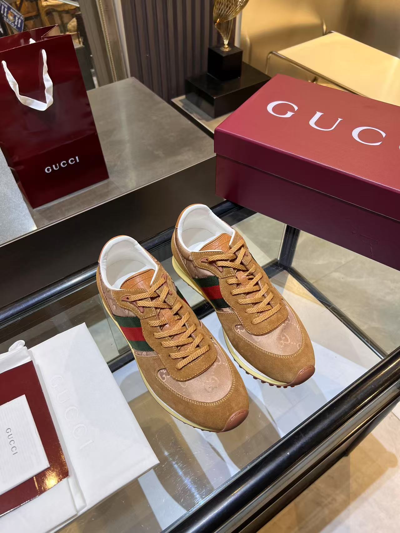 Gucci Re-Motion Platform Sneakers Khaki