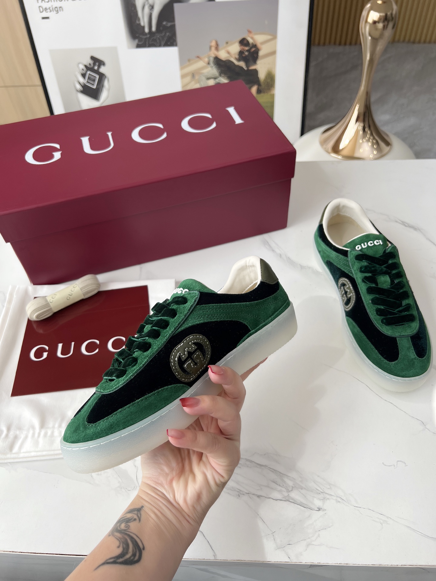 Gucci GG Trainer Sneakers Green