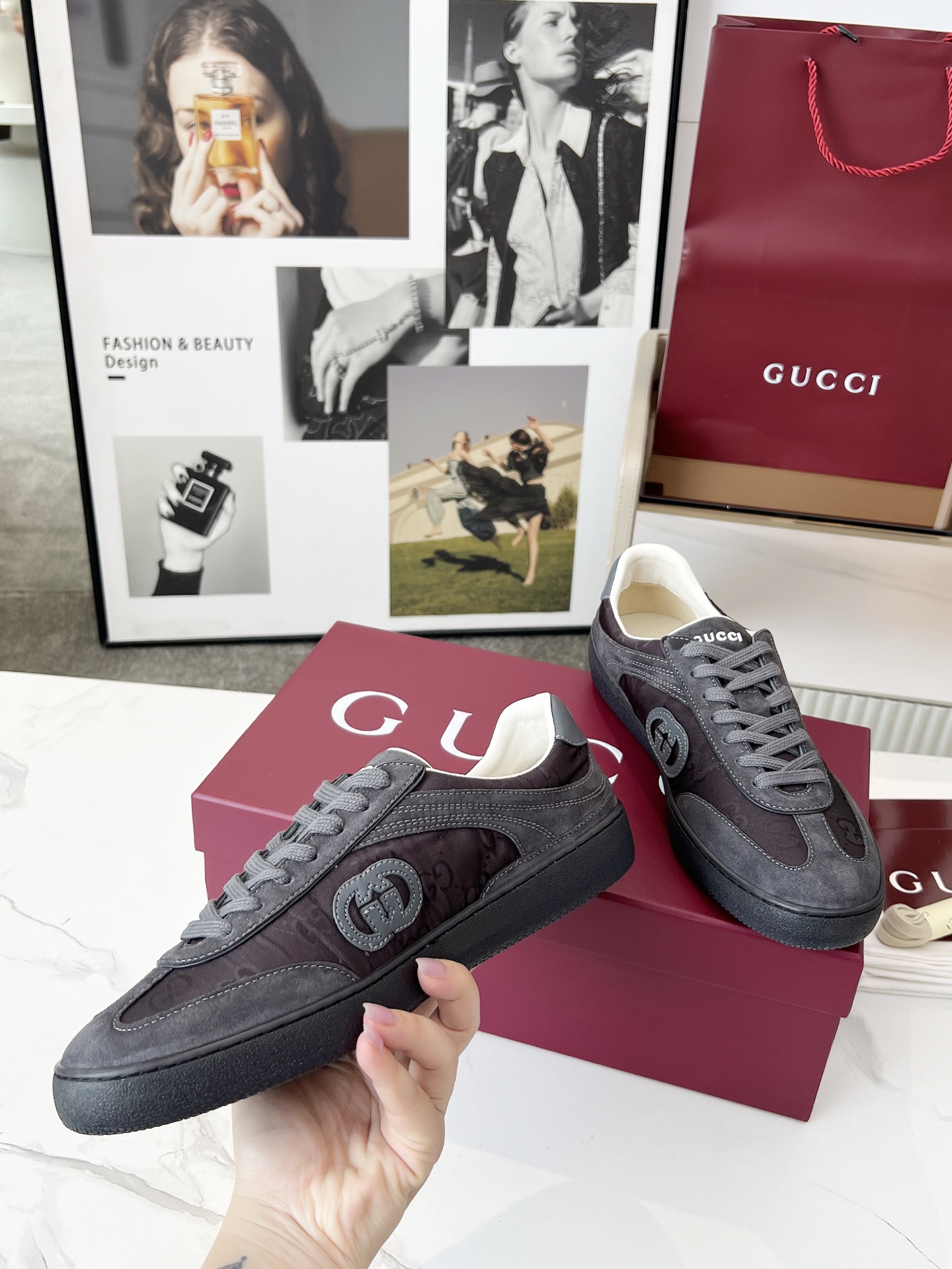 Gucci GG Trainer Sneakers Gray