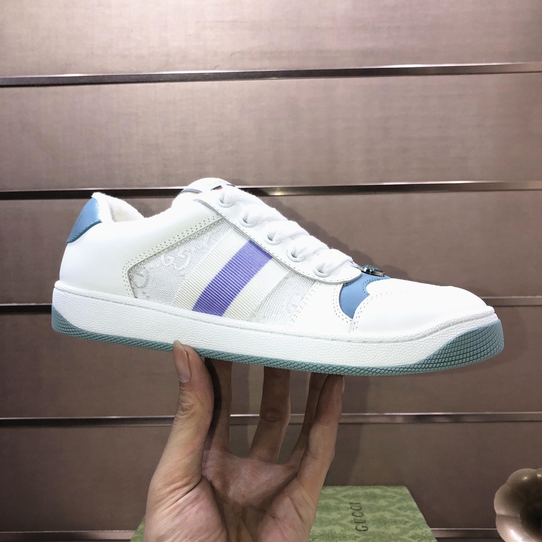 Gucci GG Canvas Low-Top Sneakers White/Blue