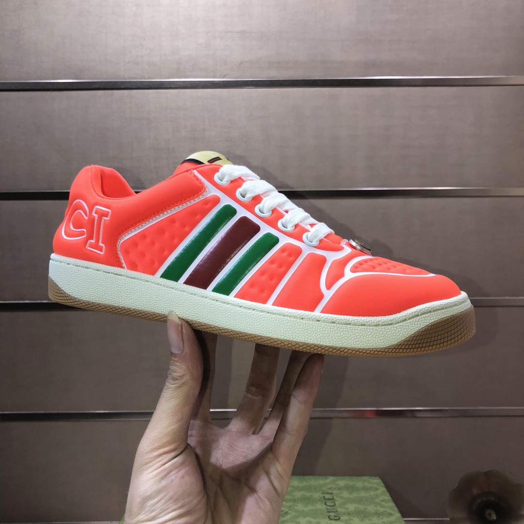 Gucci Low-Top Tennis Sneakers Orange