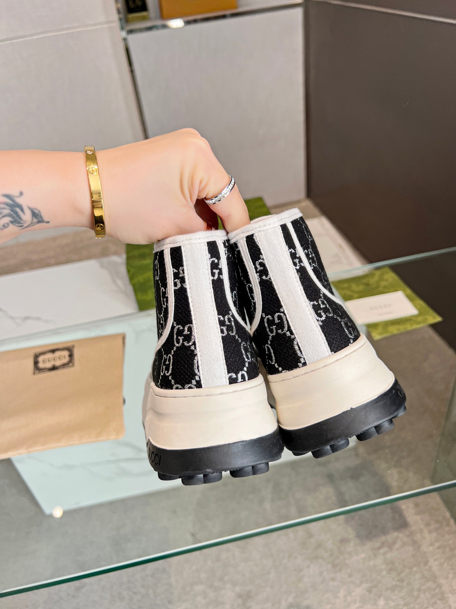 Gucci GG Platform High-Top Sneakers Black