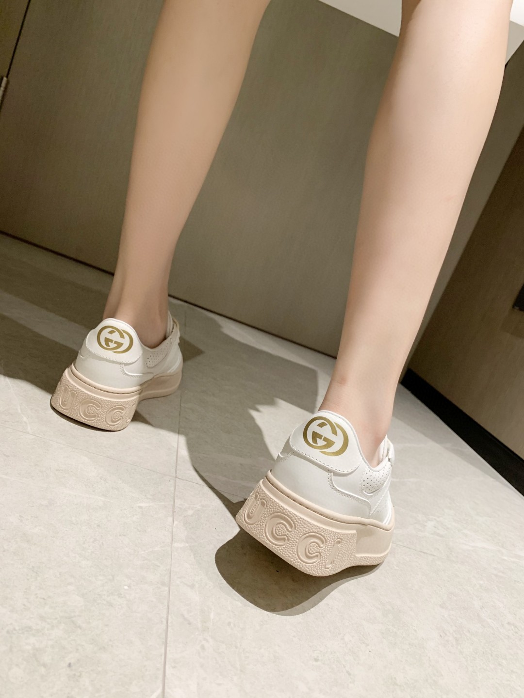 Gucci GG Platform Sneakers White