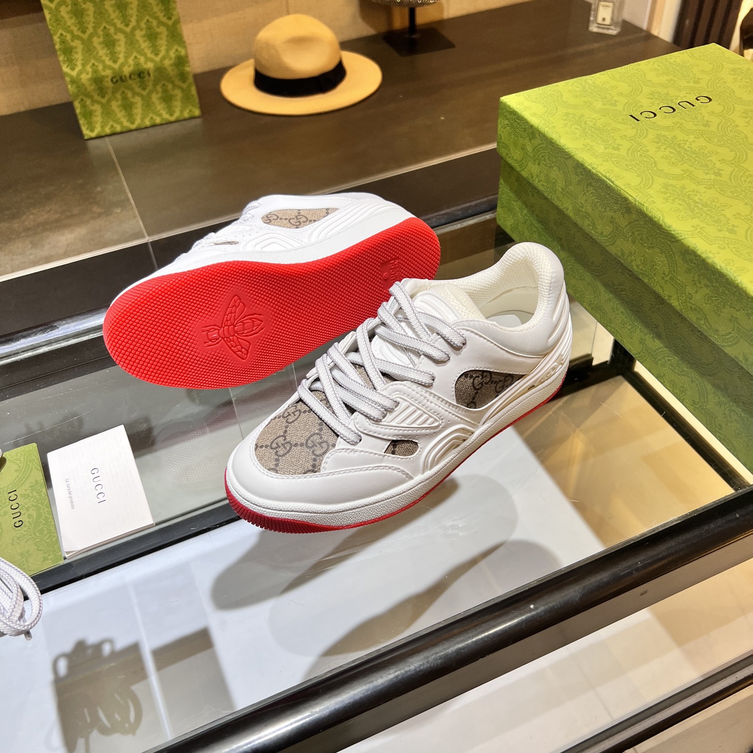 Gucci GG Low-Top Sneakers White/Red