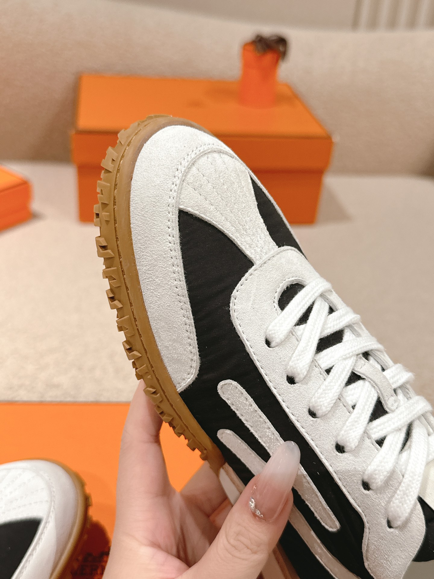 Hermes H-Detail Suede Sneakers Multicolor