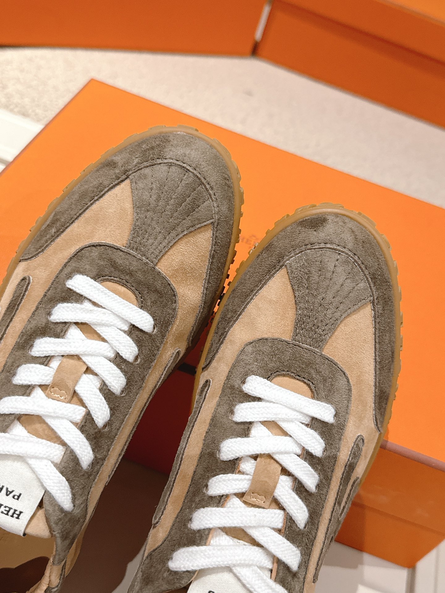 Hermes Suede H Logo Sneakers Multicolor