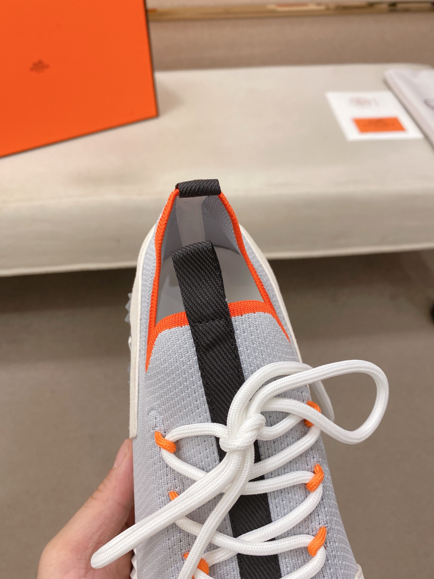 Hermes Tech Knit Sneakers Grey