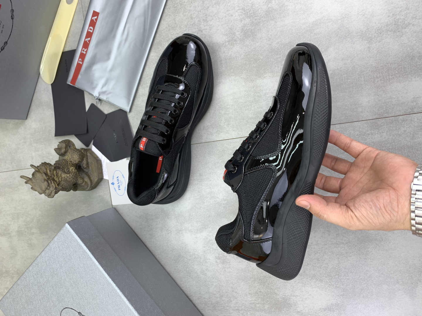Prada Patent Leather Runner Black