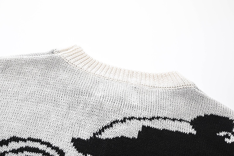 Stussy Logo Jacquard Knit Sweater White