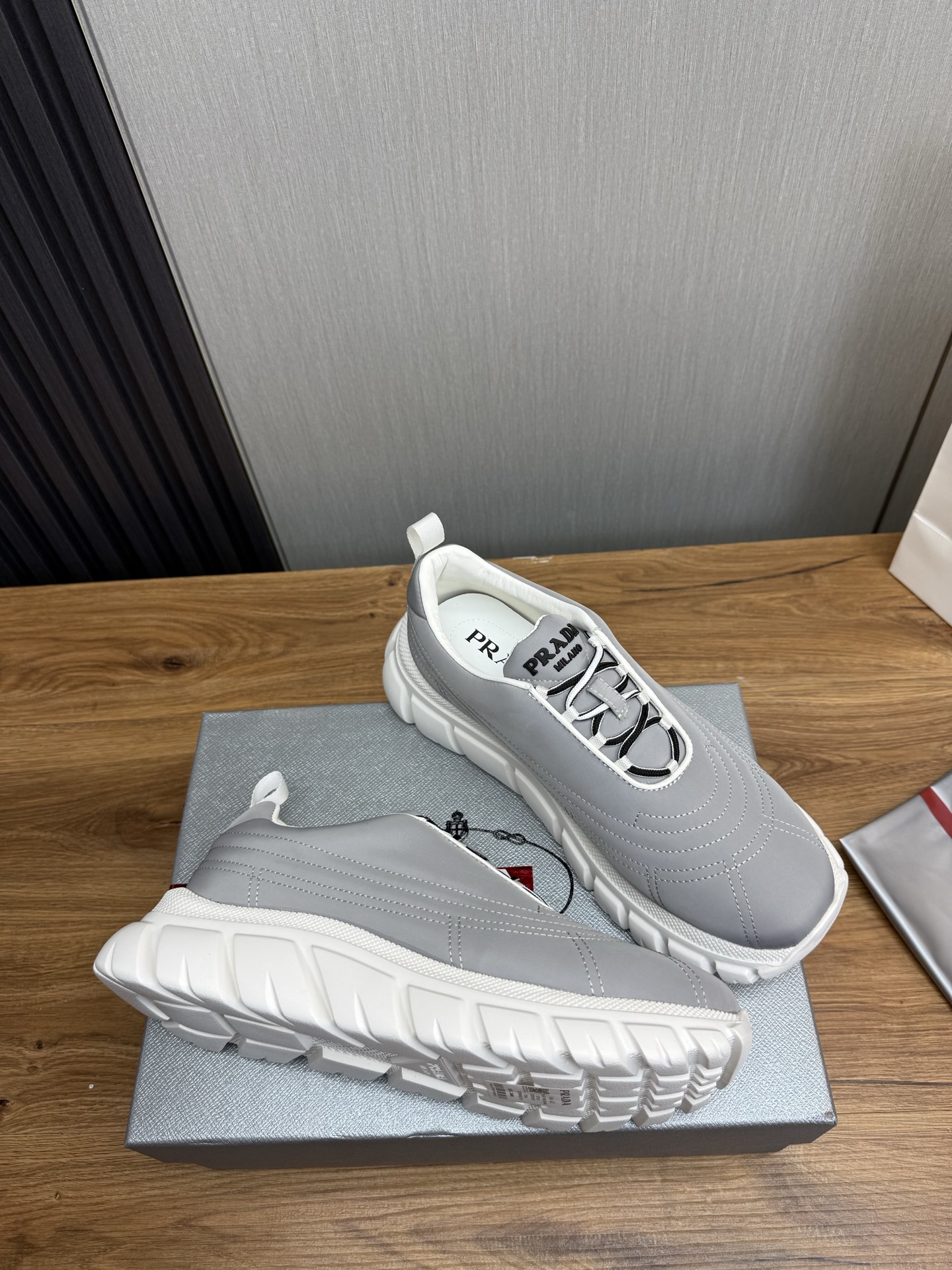 Prada Milano Chunky Sneakers Gray