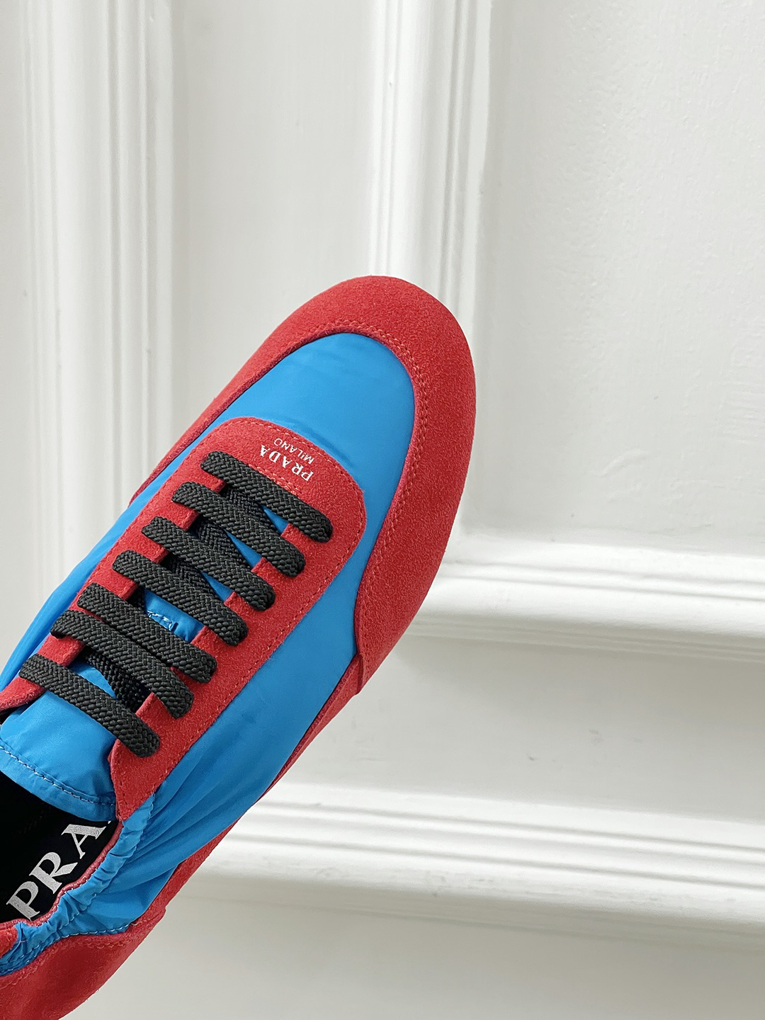 Prada Collapse Re-Nylon Sneakers Blue/Red