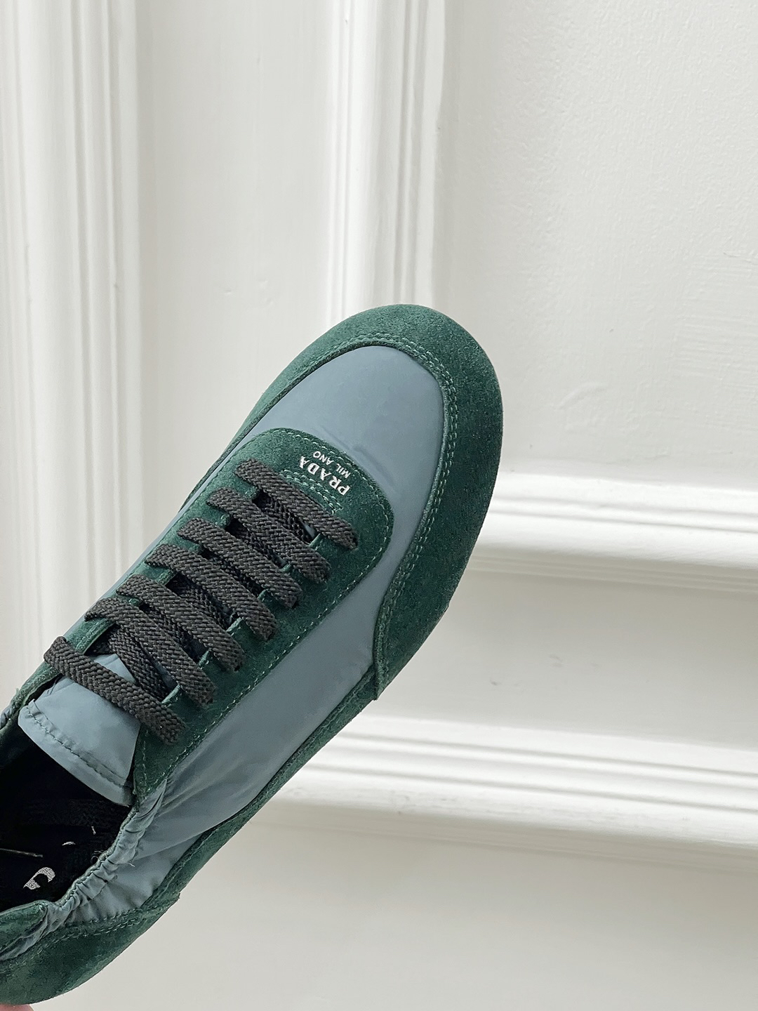 Prada Collapse Nylon Sneakers Green