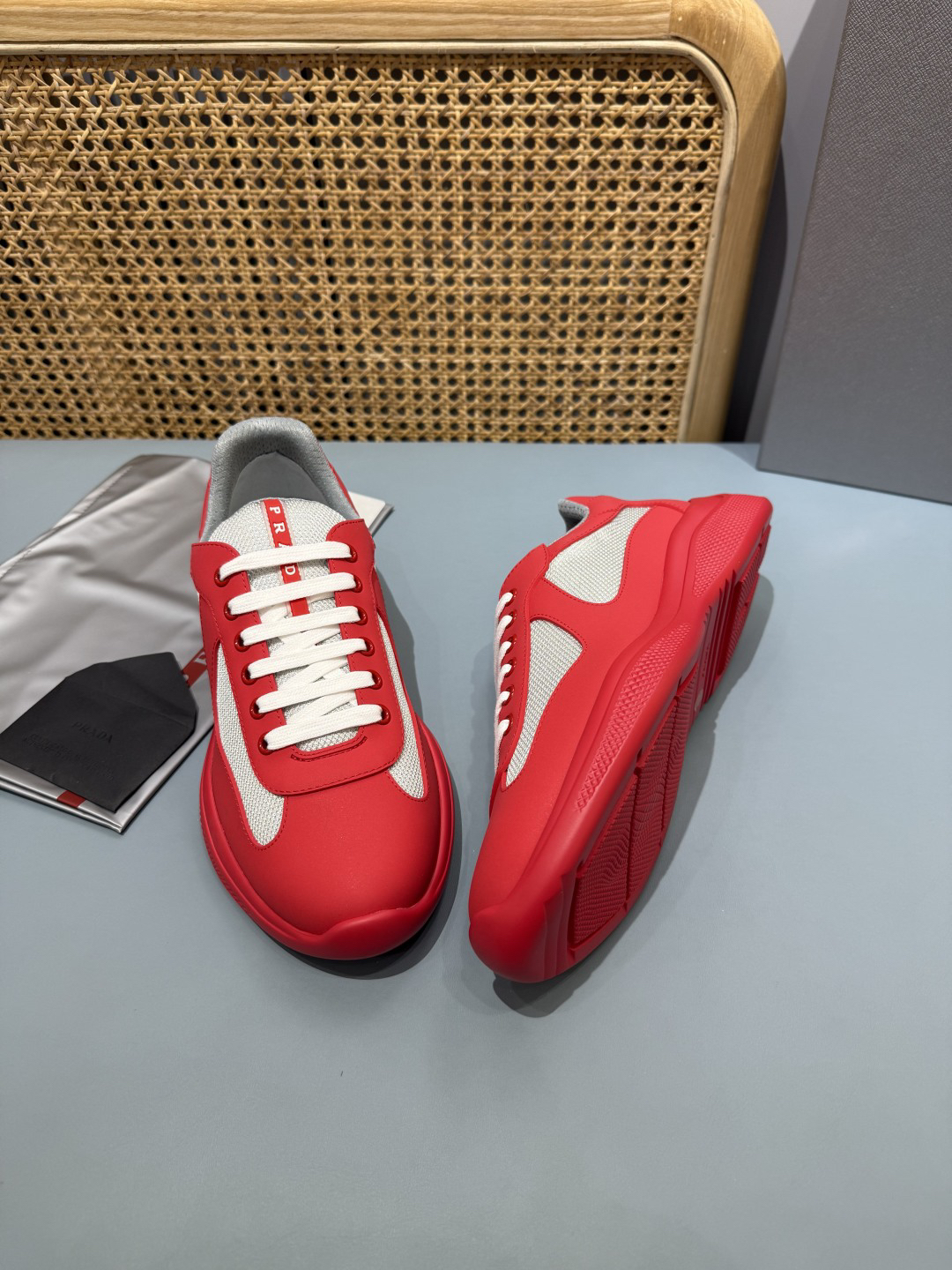 Prada Americas Cup Sneakers Red