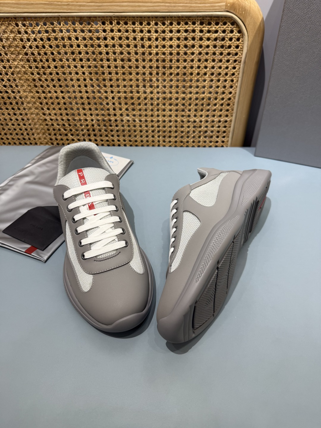 Prada Americas Cup Sneakers Gray