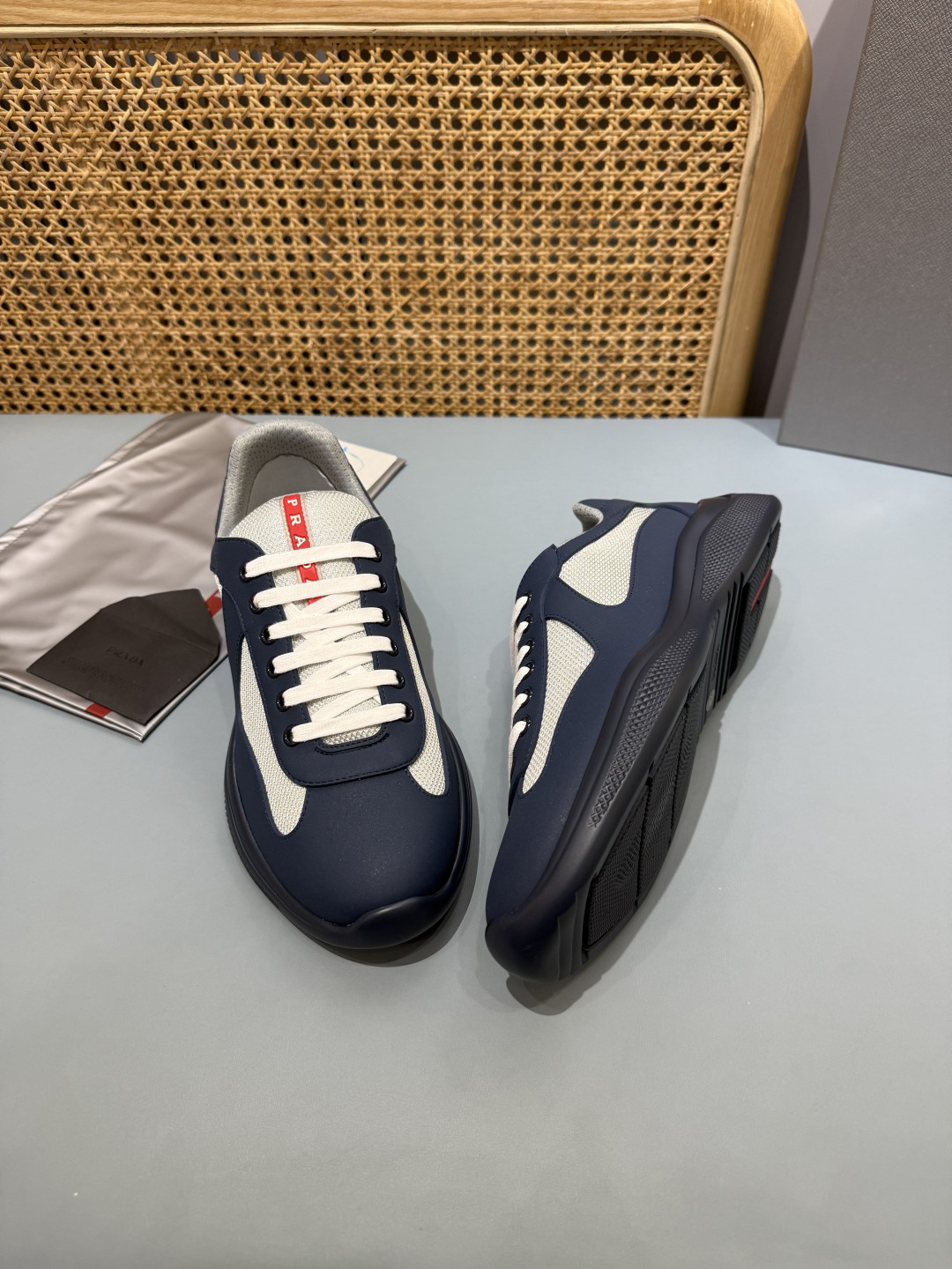 Prada Americas Cup Sneakers Navy