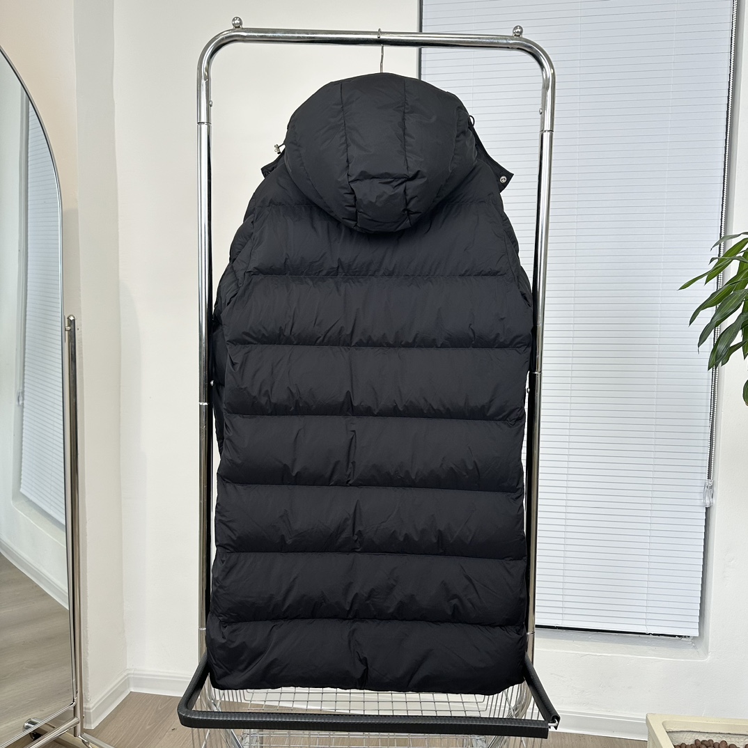 Moncler Hannover Hooded Long Down Coat Black