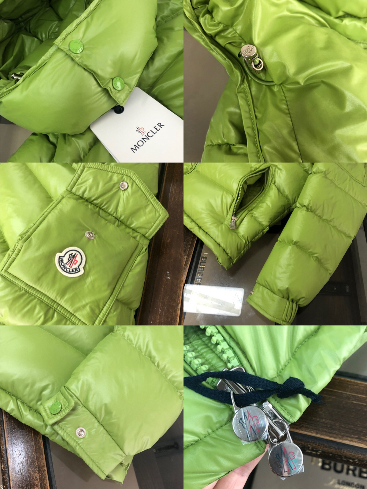 Moncler Maya Hooded Down Jacket Avocado Green
