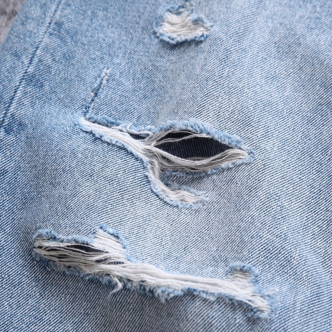 Celine Washed Distressed Straight Jeans Blue