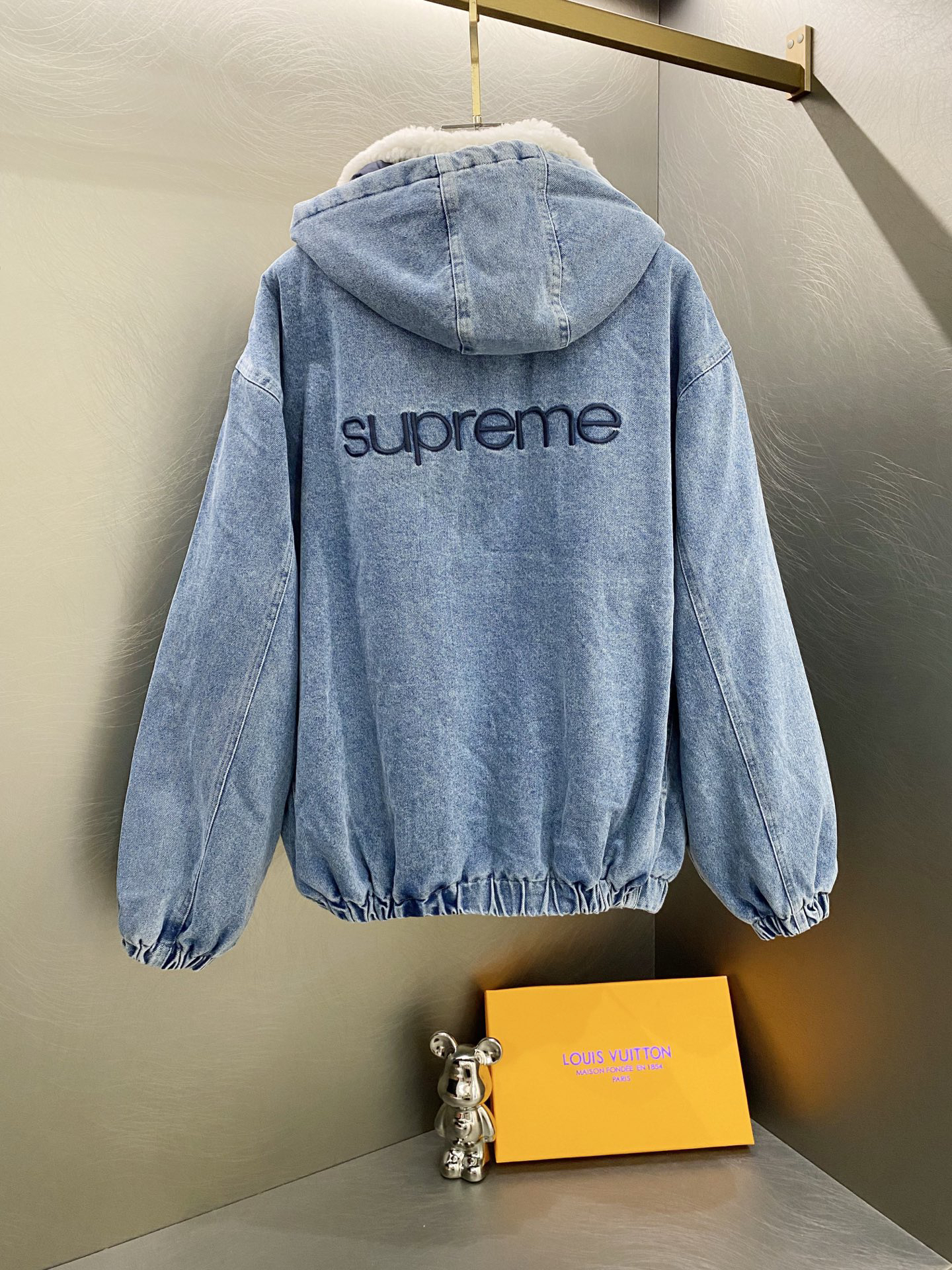 Supreme Faux Shearling Bomber Jacket Black