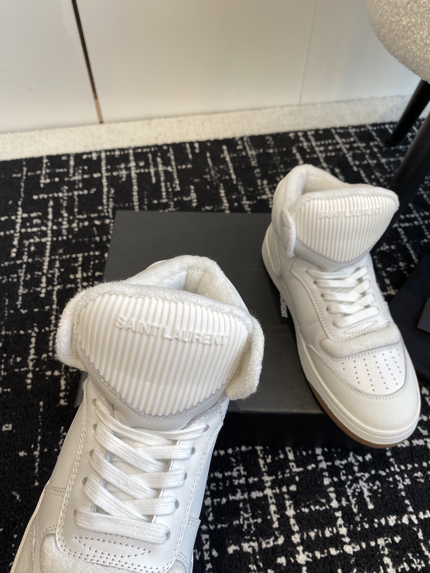 YSL SL80 High-Top Sneakers White