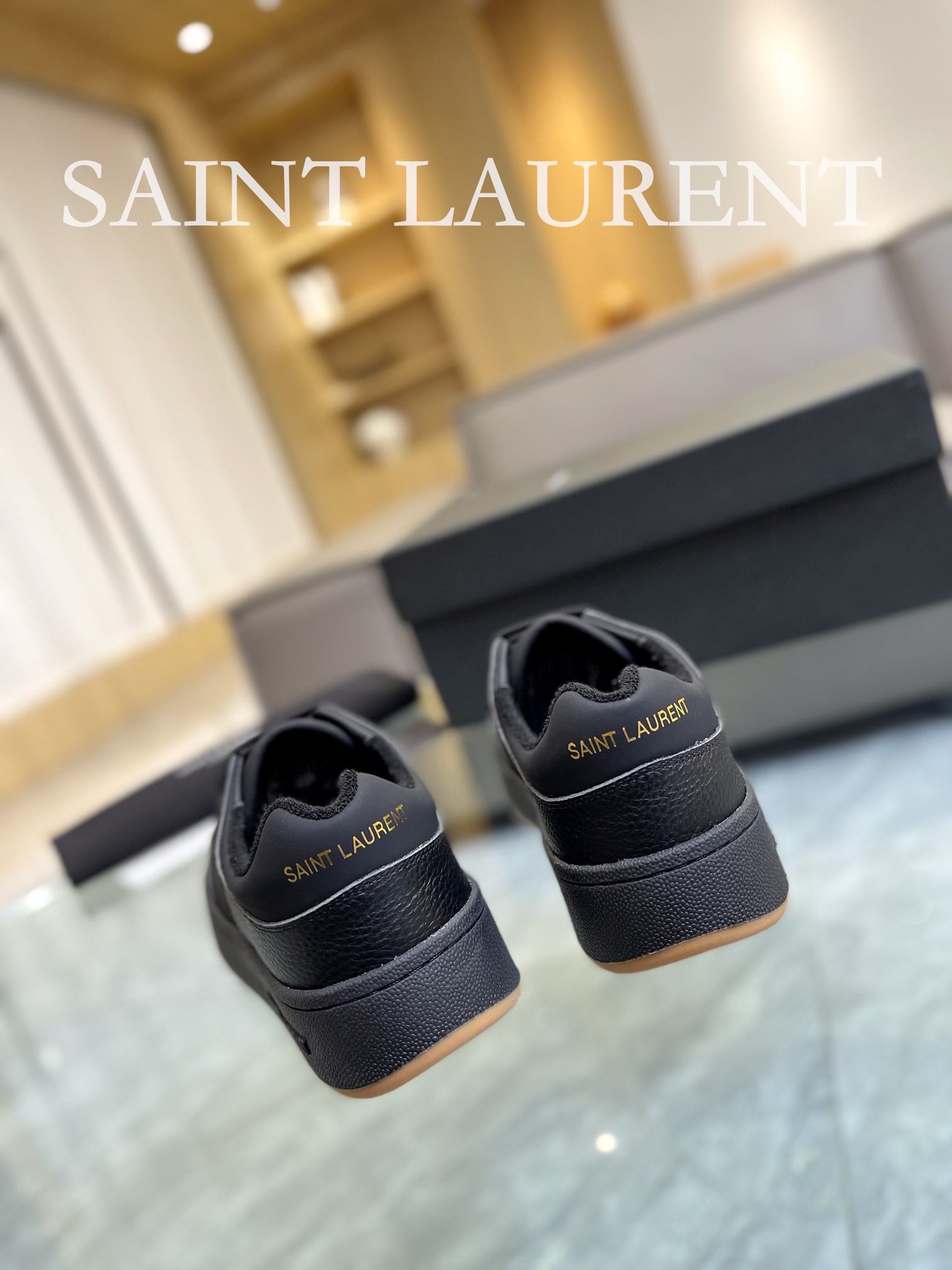 YSL SL61 Leather Sneakers Black