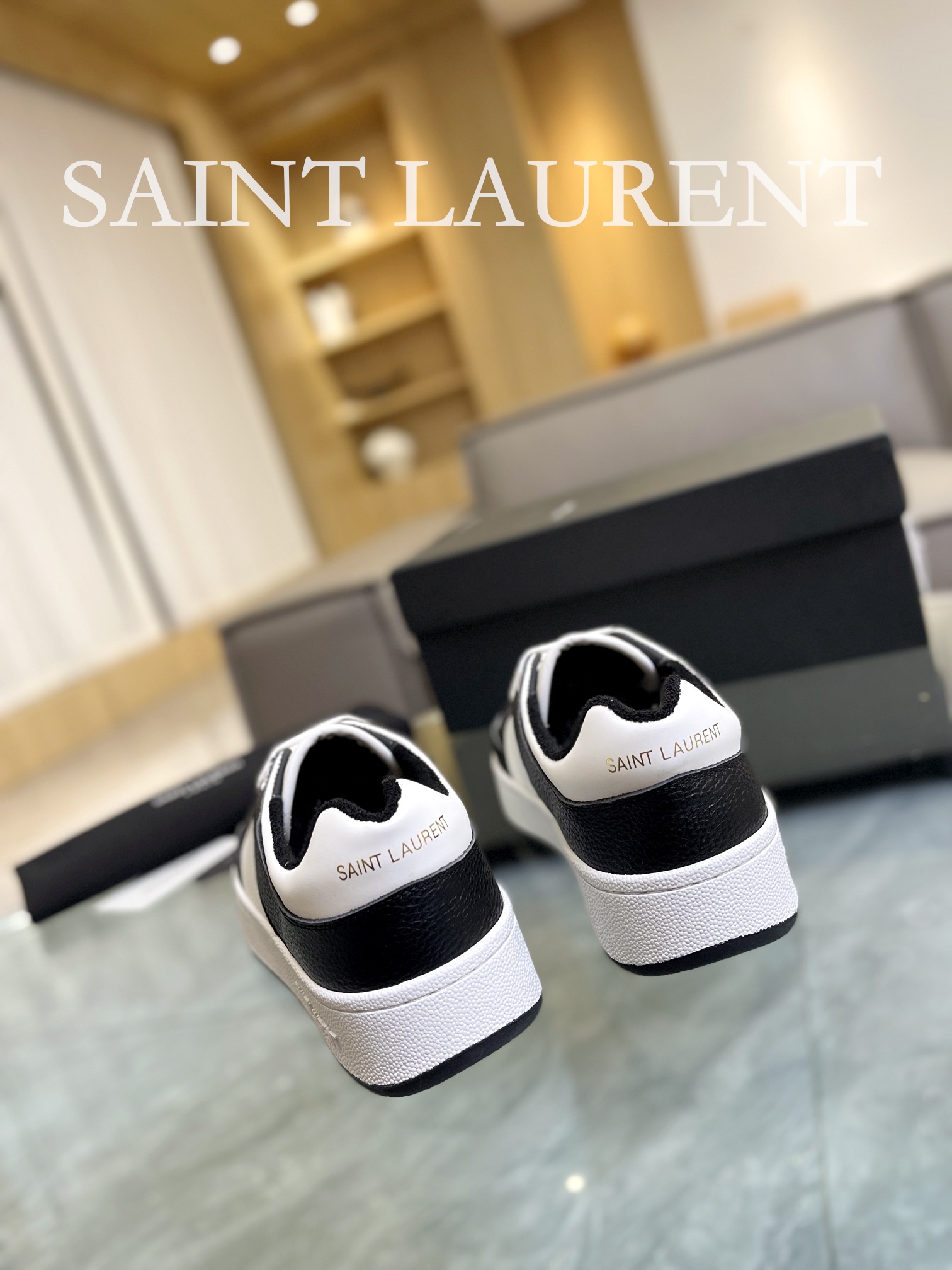 YSL SL61 Low-Top Sneakers Black/White