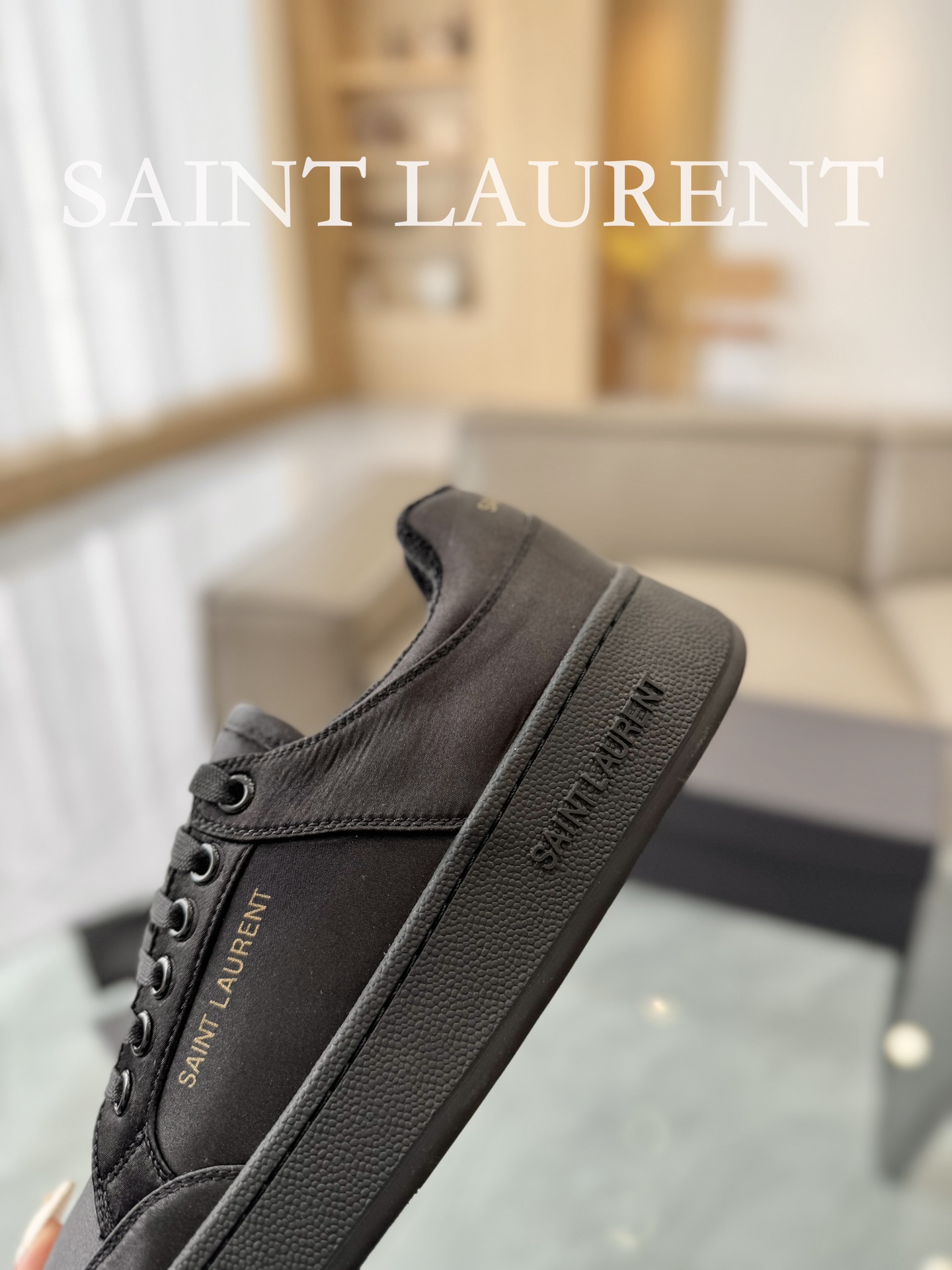 YSL SL61 Leather Sneakers Black