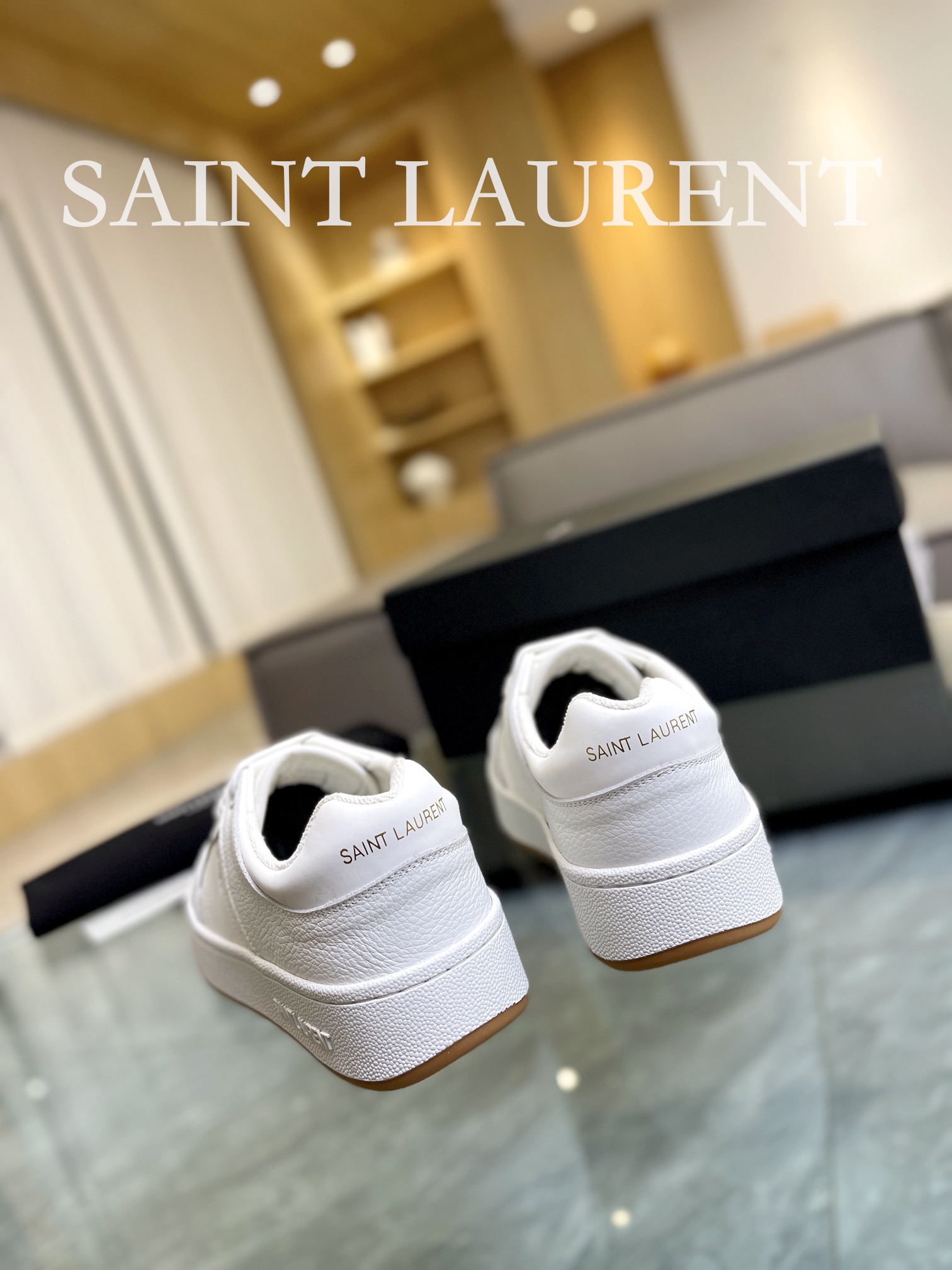 YSL SL61 Leather Sneakers White