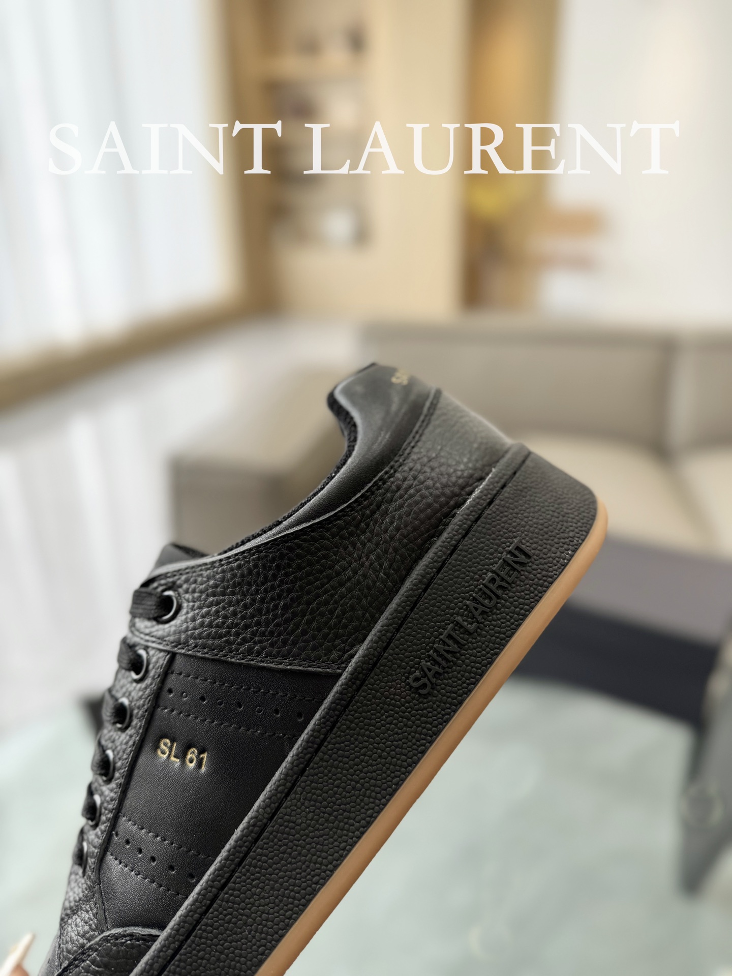 YSL SL61 Leather Sneakers Black